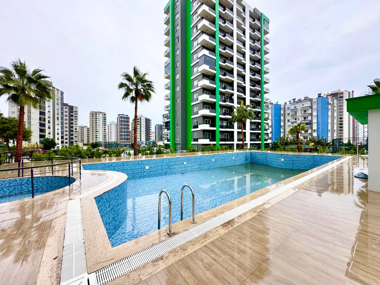 Кватэра 1 +1 у комплексе з басейнам у Мезітлі, Мерсін - Lu4501v