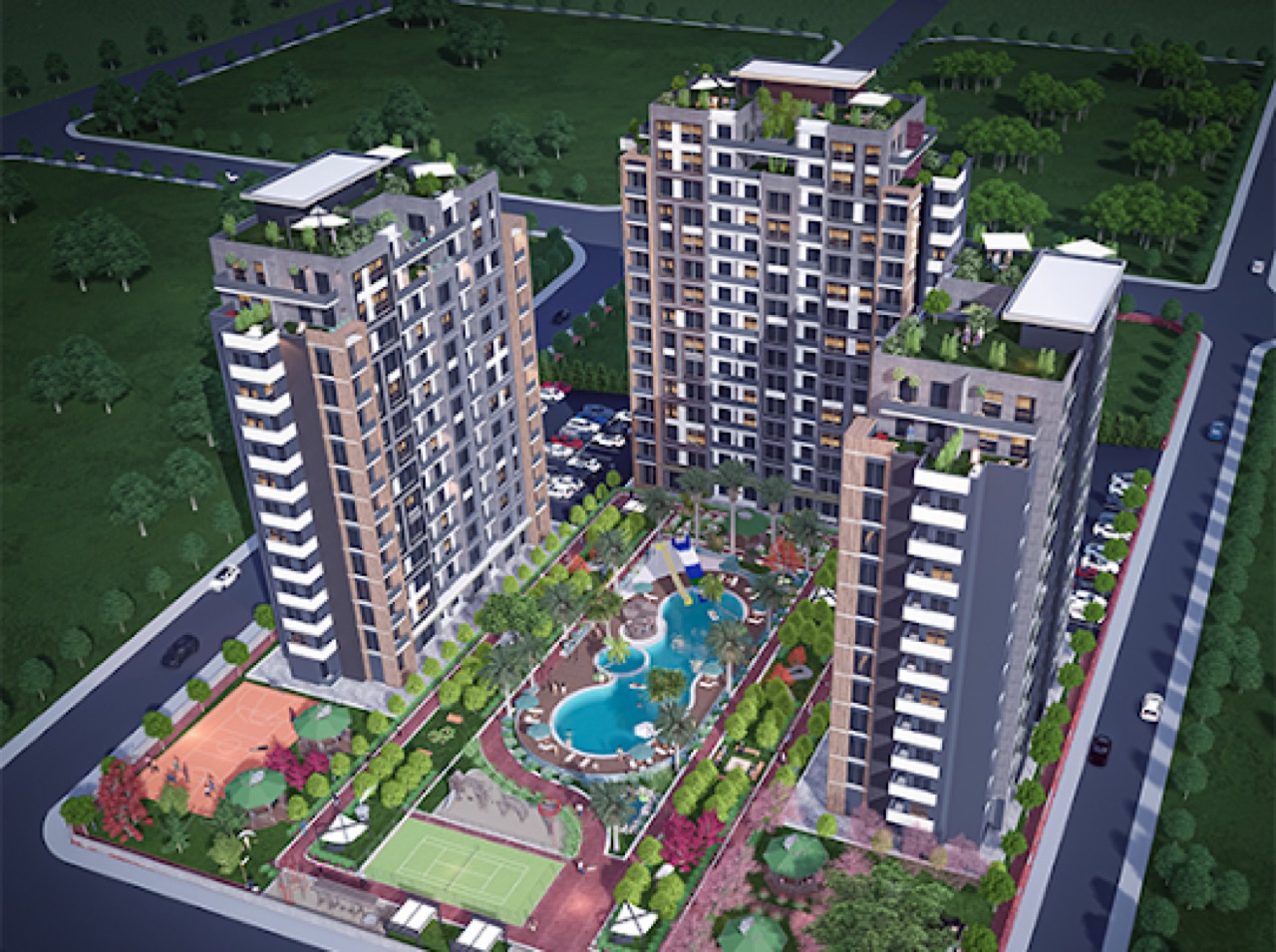 Mersin Tece yeni bina, 1+1 daireler - ELX11