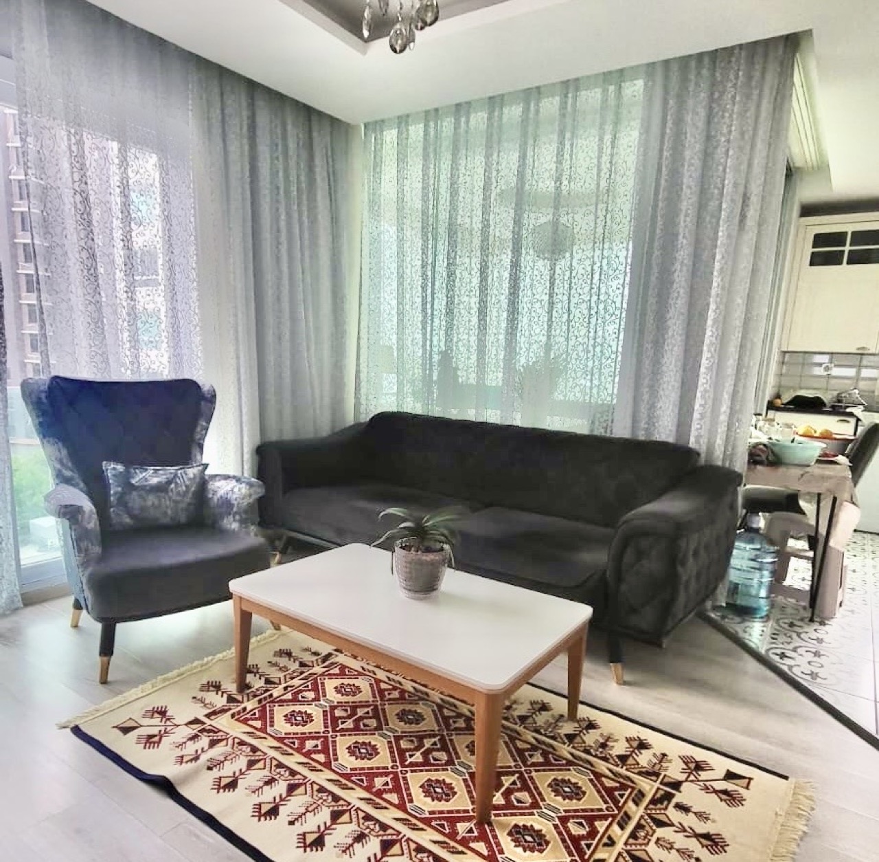 Кватэра 3+1 у Tedge, Mersin, часткова з мэбляй - AU1331