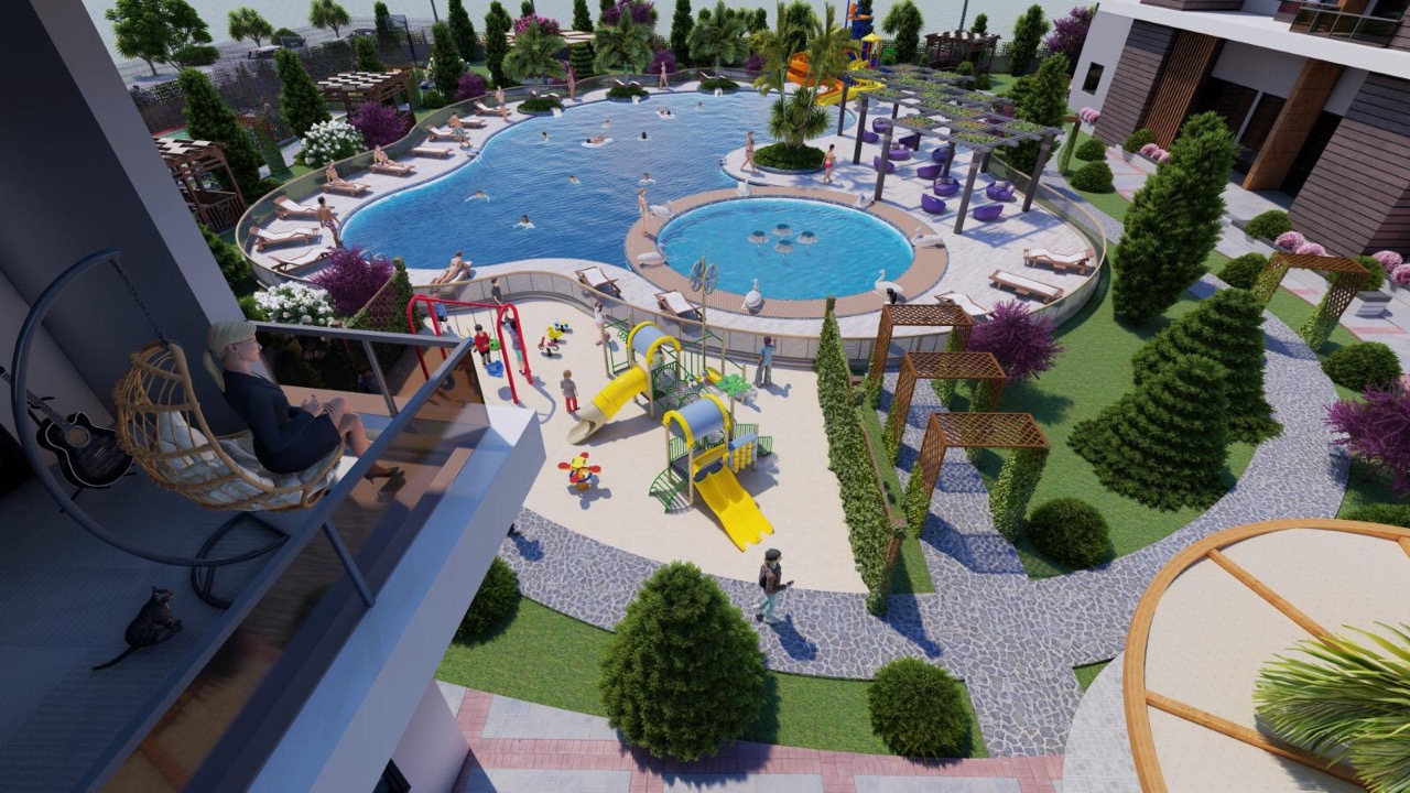 Кватэра 3+1 у новым комплексе ў Mersin, Tedge - Altpn3158