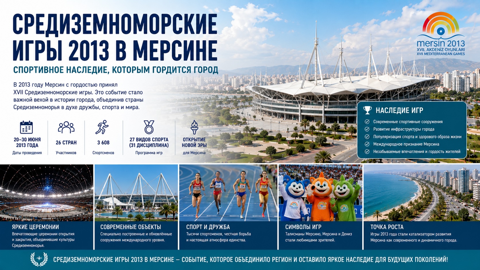 Средиземноморские игры 2013 в Мерсине — как проходила «Олимпиада» на юге Турции