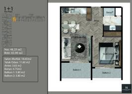 1+1 Apartment with Sea View in Mersin, Kocahasanli - ILE001164 - Photo 29