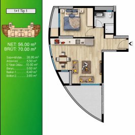 Большая квартира 1+1 в Мерсине с террасой - ERV117 &mdash; фото 51