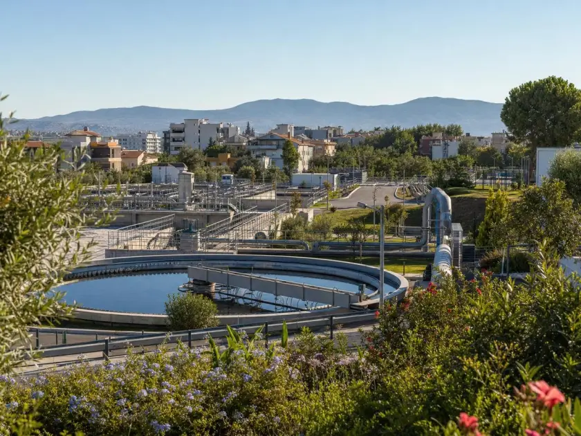 Editorial visualization of the engineering infrastructure and living environment of Cesmeli in Mersin.