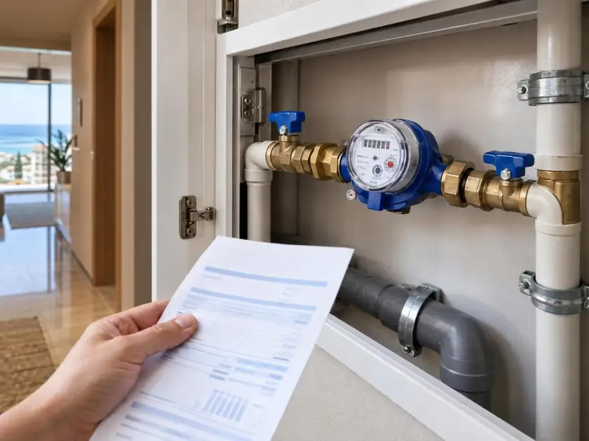 Checking your water meter and utility bill before buying an apartment in Mersin