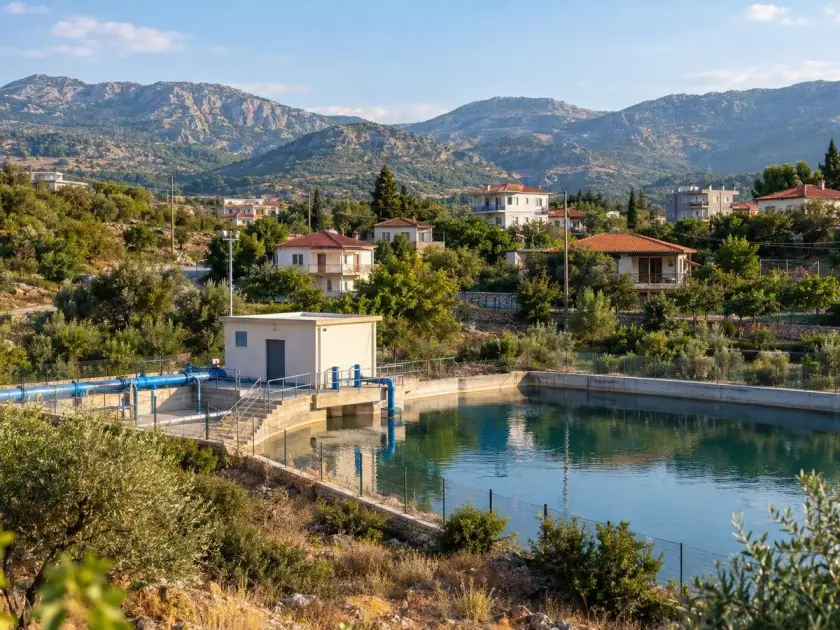 Editorial visualization of water infrastructure and living environment in Balandyz, Silifke.