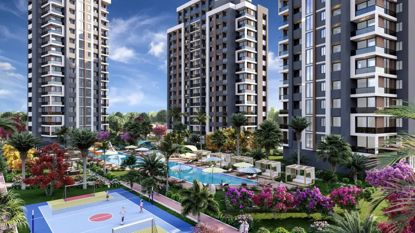 1+1 apartment in a new complex in Mersin, Cesmeli - IBL001117