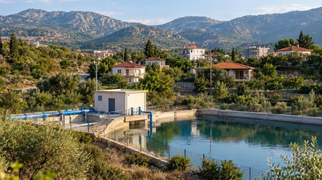 Editorial visualization of water infrastructure and living environment in Balandyz, Silifke.
