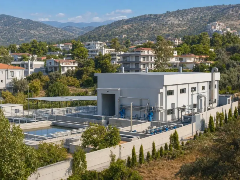 Editorial visualization of the Mersin water treatment plant and living environment