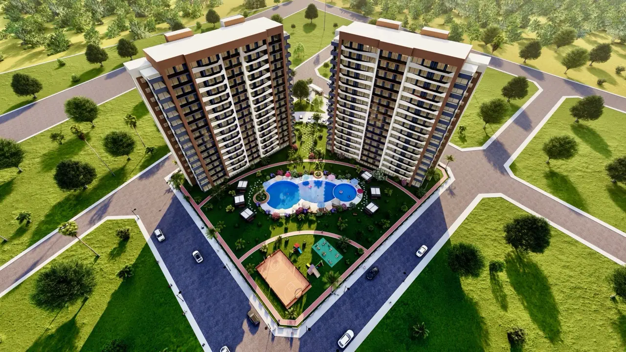 Apartments with excellent layout in Mersin, 1+1 in Tomyuk - IHT001